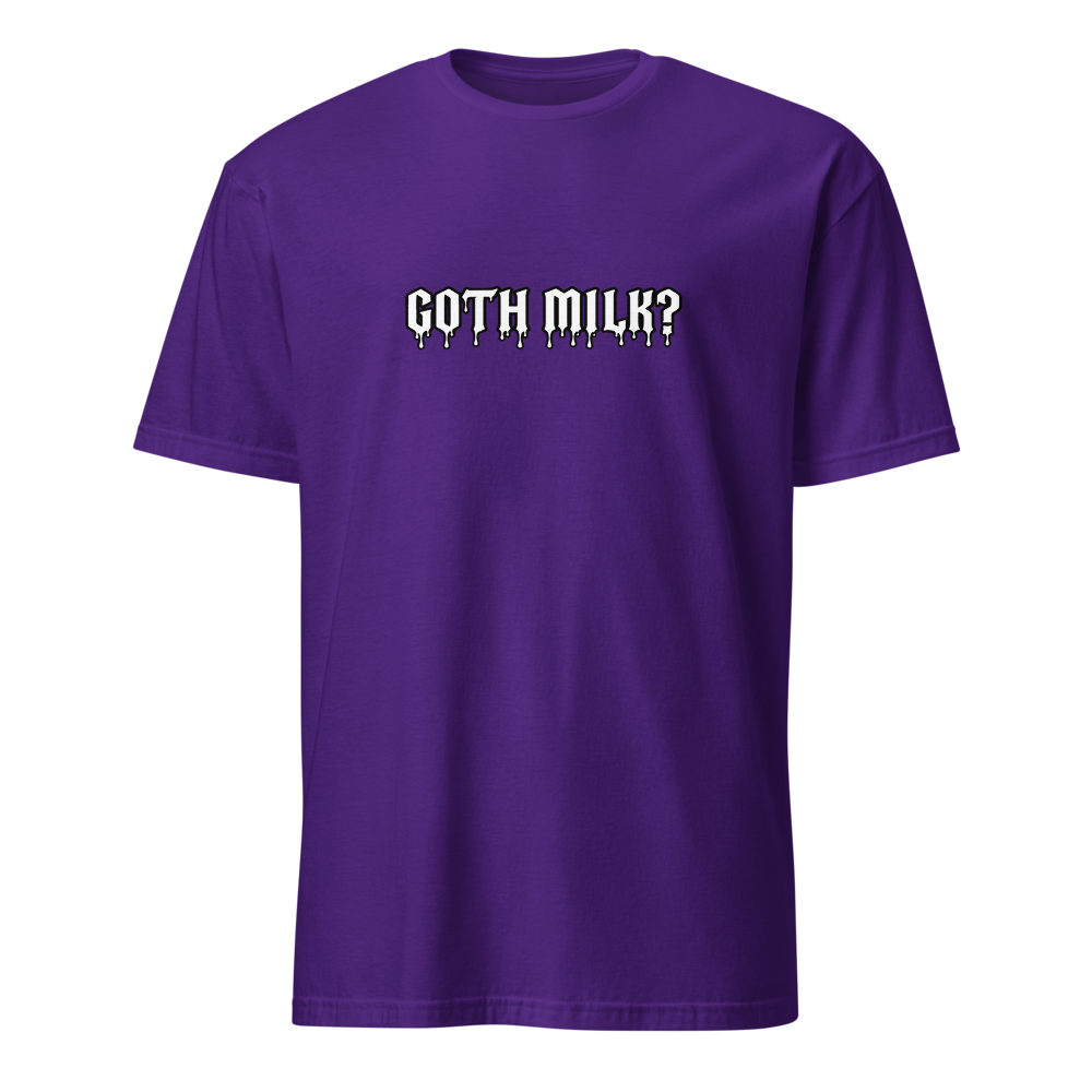 Goth Carton Parody Graphic Tee — Purple front view