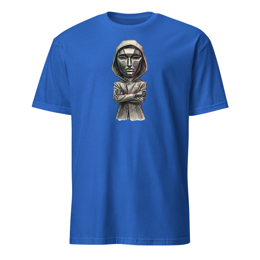 Masked Overseer Hooded Robe Sketch Tee — royal front view