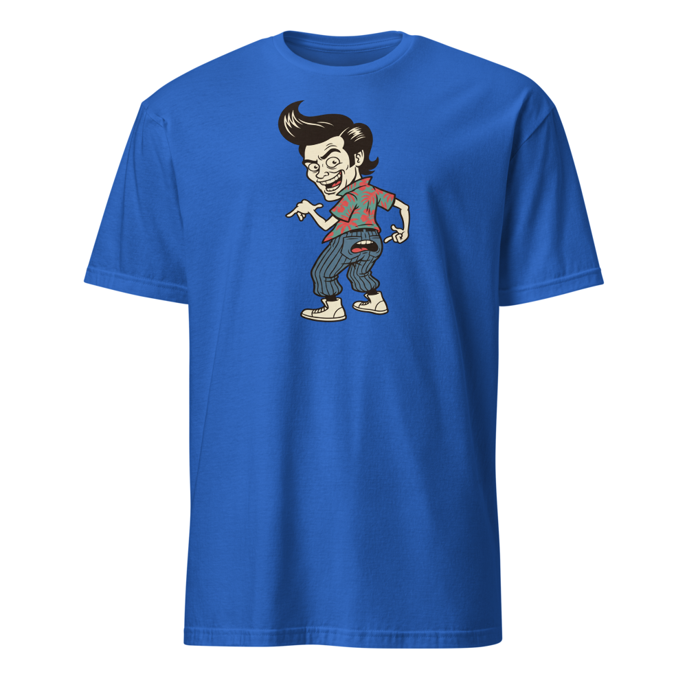 Pet Detective Talking Butt 90s Comedy Parody Tee — royal front view