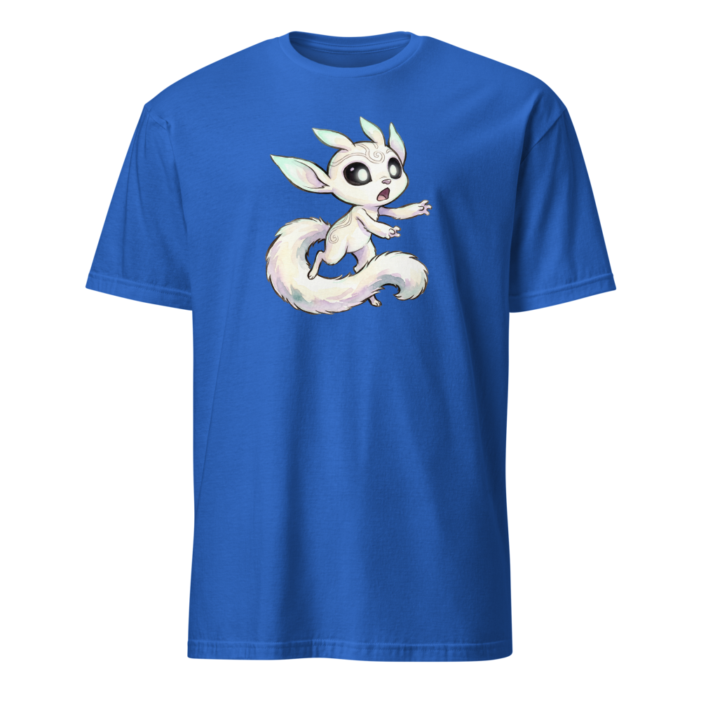 Glowing Forest Sprite Watercolor Caricature Tee — royal front view