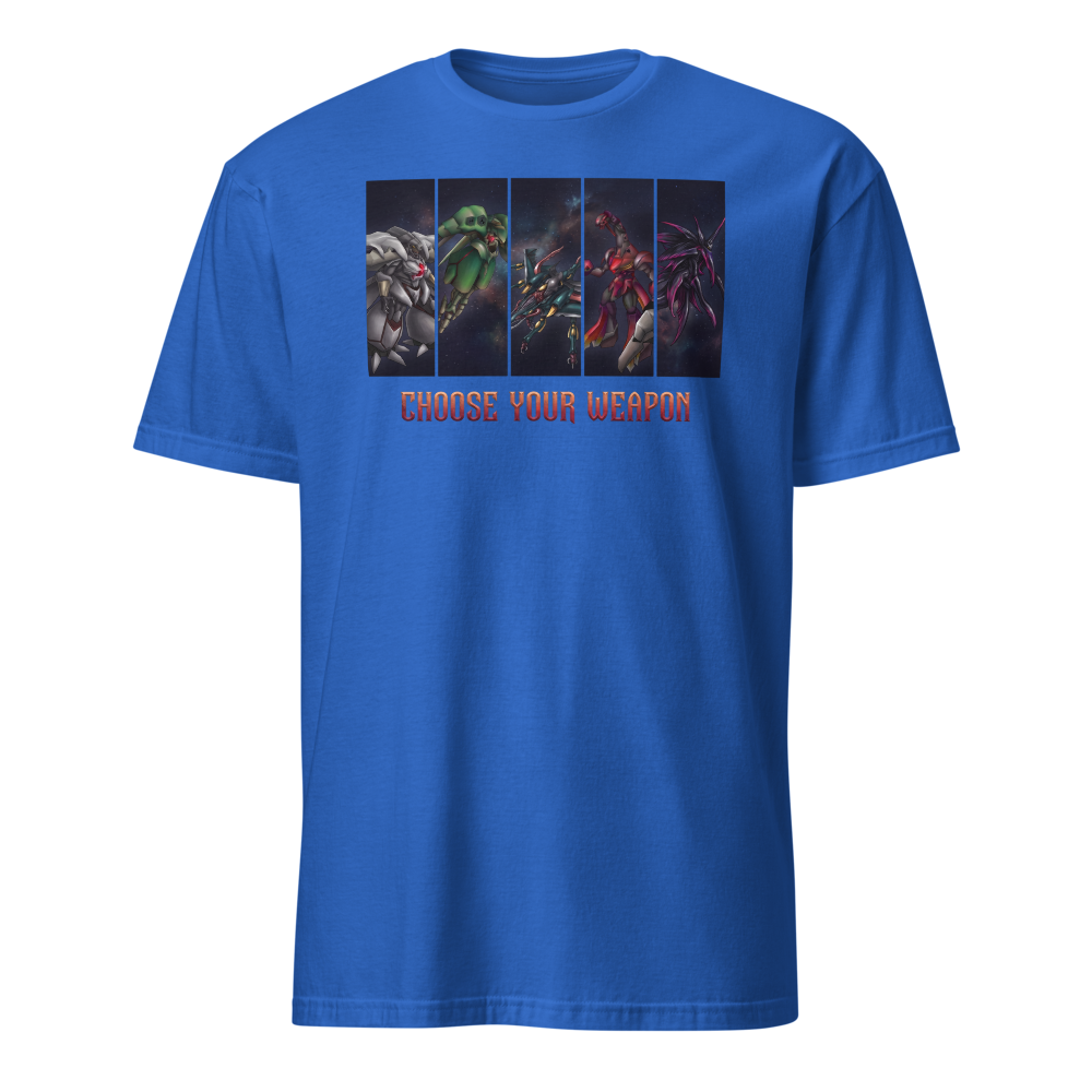 Choose Your Weapon Retro RPG Boss Roster Tee — royal front view