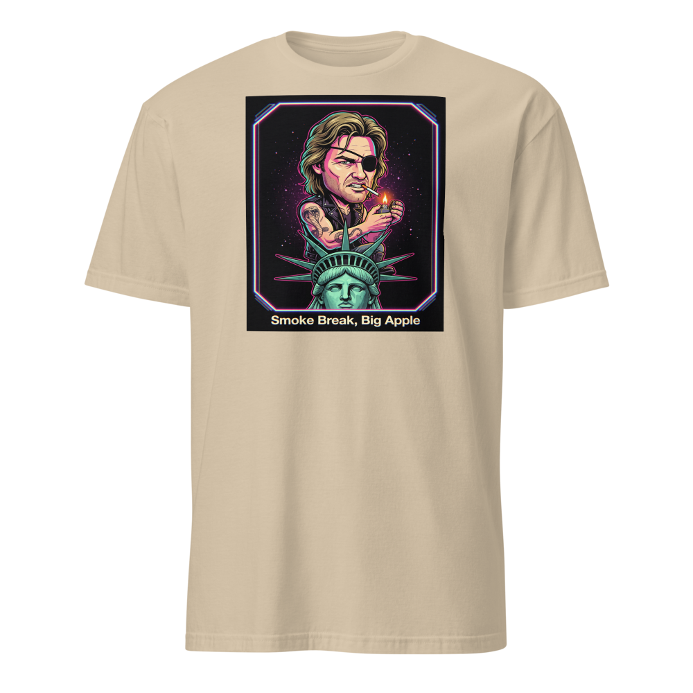 Eyepatch Antihero Smoke Break Big Apple Tee — sand front view