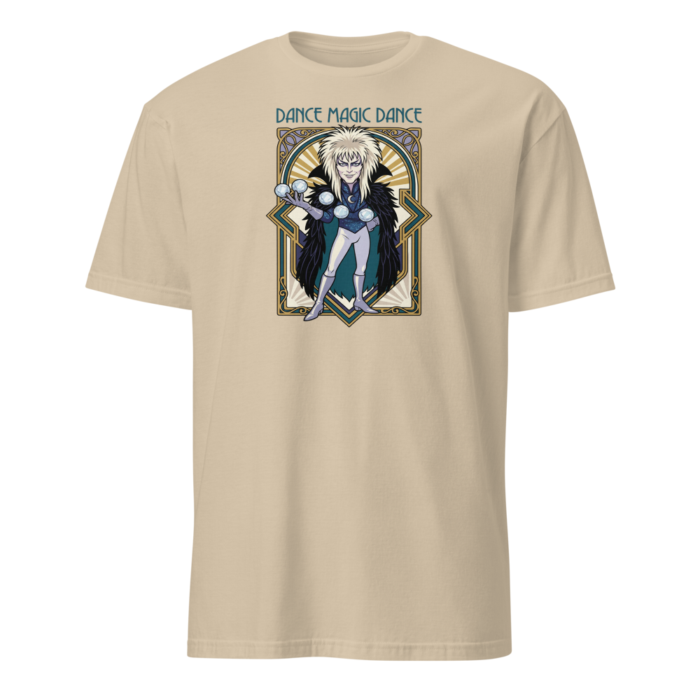 Glam Rock Goblin Wizard Crystal Ball Deco Tee — Men's Basic Tee — sand front view