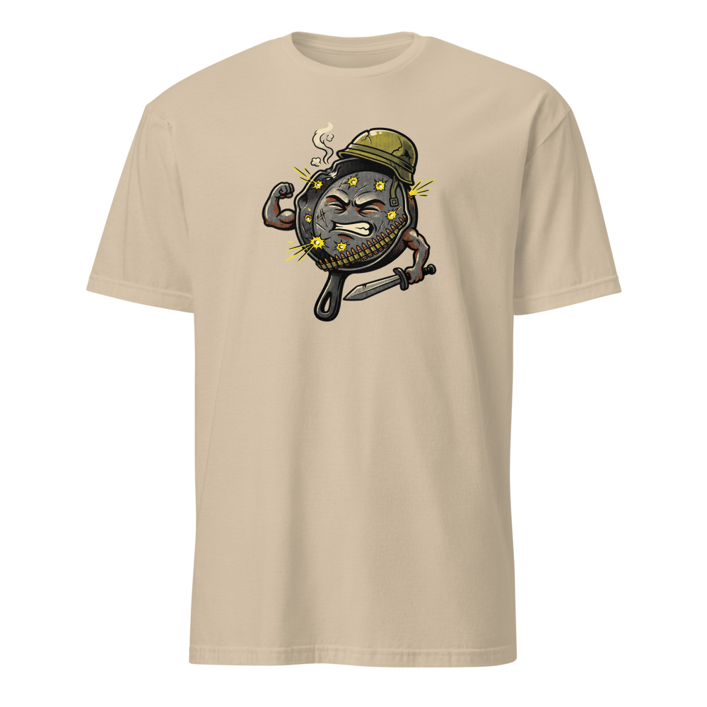 Heroic Skillet Battle Royale Halftone Pop Art Tee — sand front view