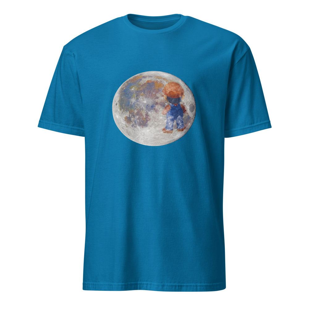 Lunar Plumber Hero Astrophotography Tee — Men's Basic Tee — sapphire front view