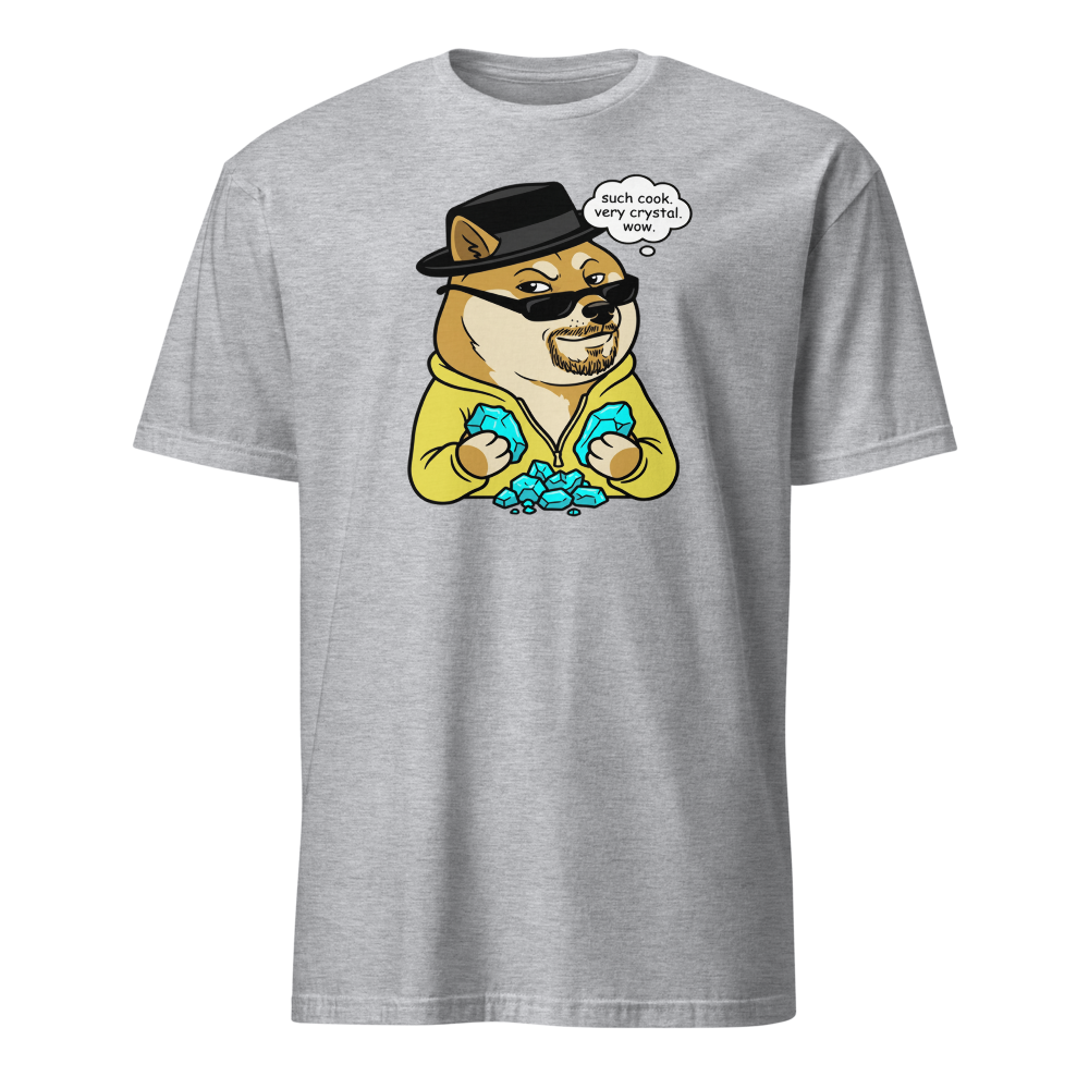 Such Cook Very Crystal Desert Cook Meme Parody Tee — Men's Basic Tee — sport grey front view