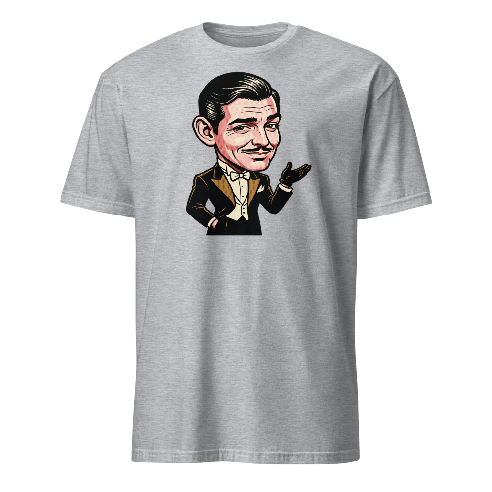 Old Hollywood Smirking Gentleman Pop Art Tee — sport grey front view