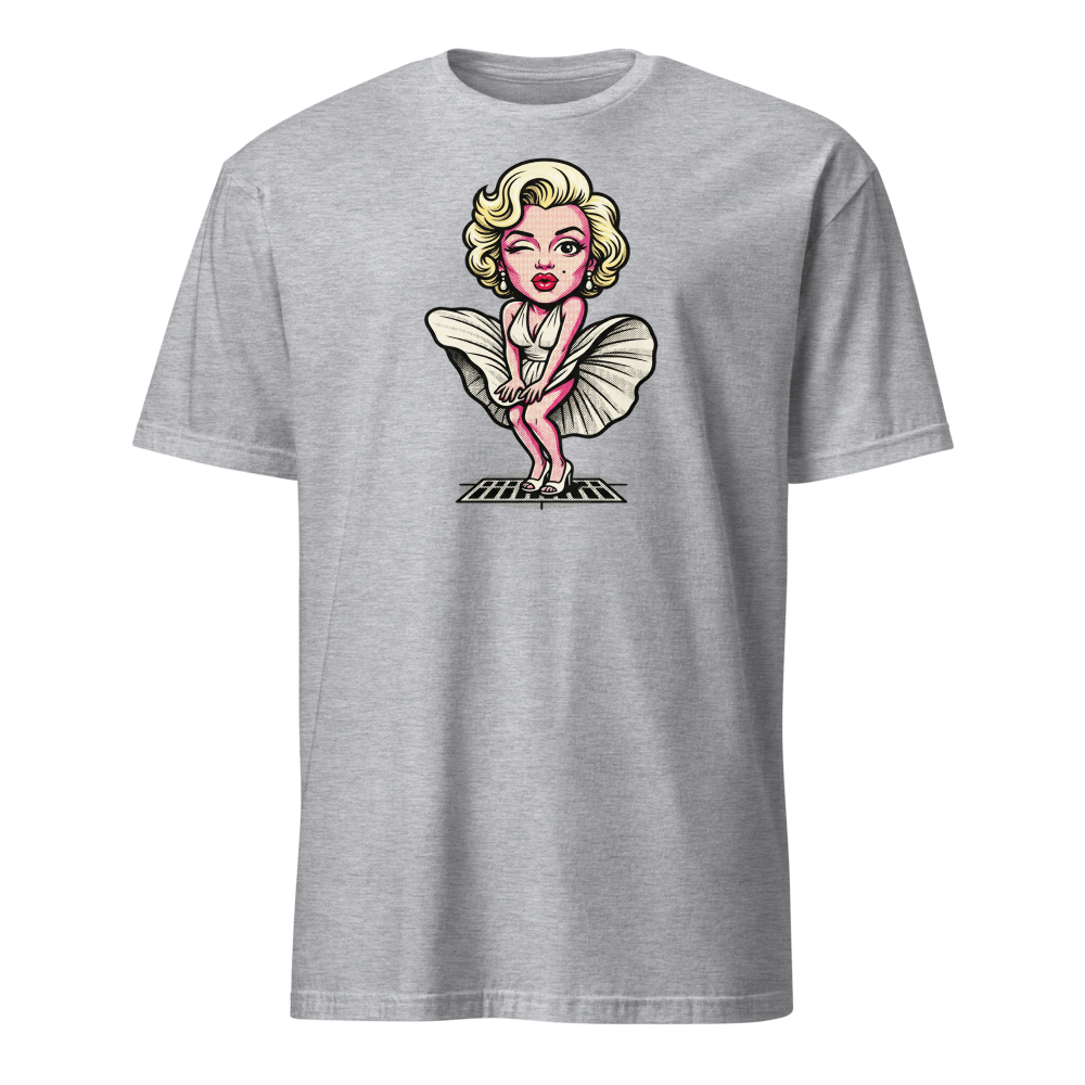 Bombshell Blonde Subway Breeze Pop Art Tee — sport grey front view