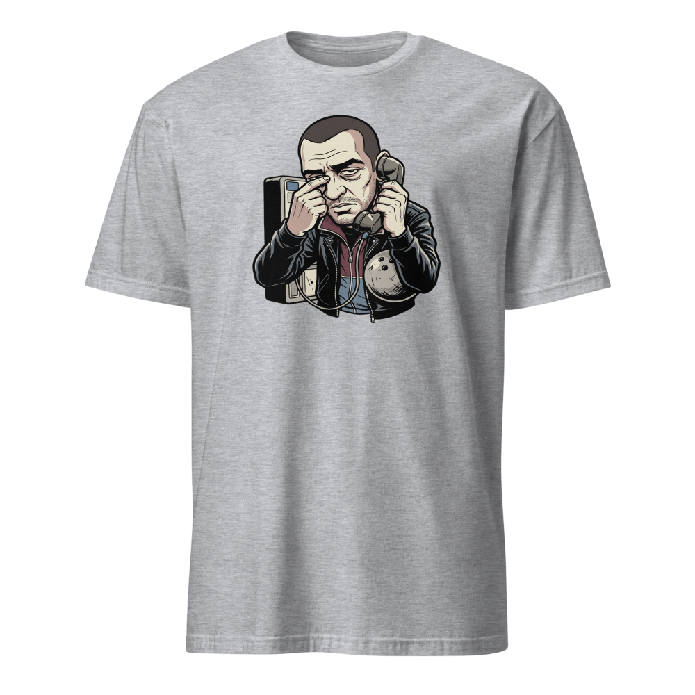 Eastern European Antihero Bowling Payphone Tee — sport grey front view