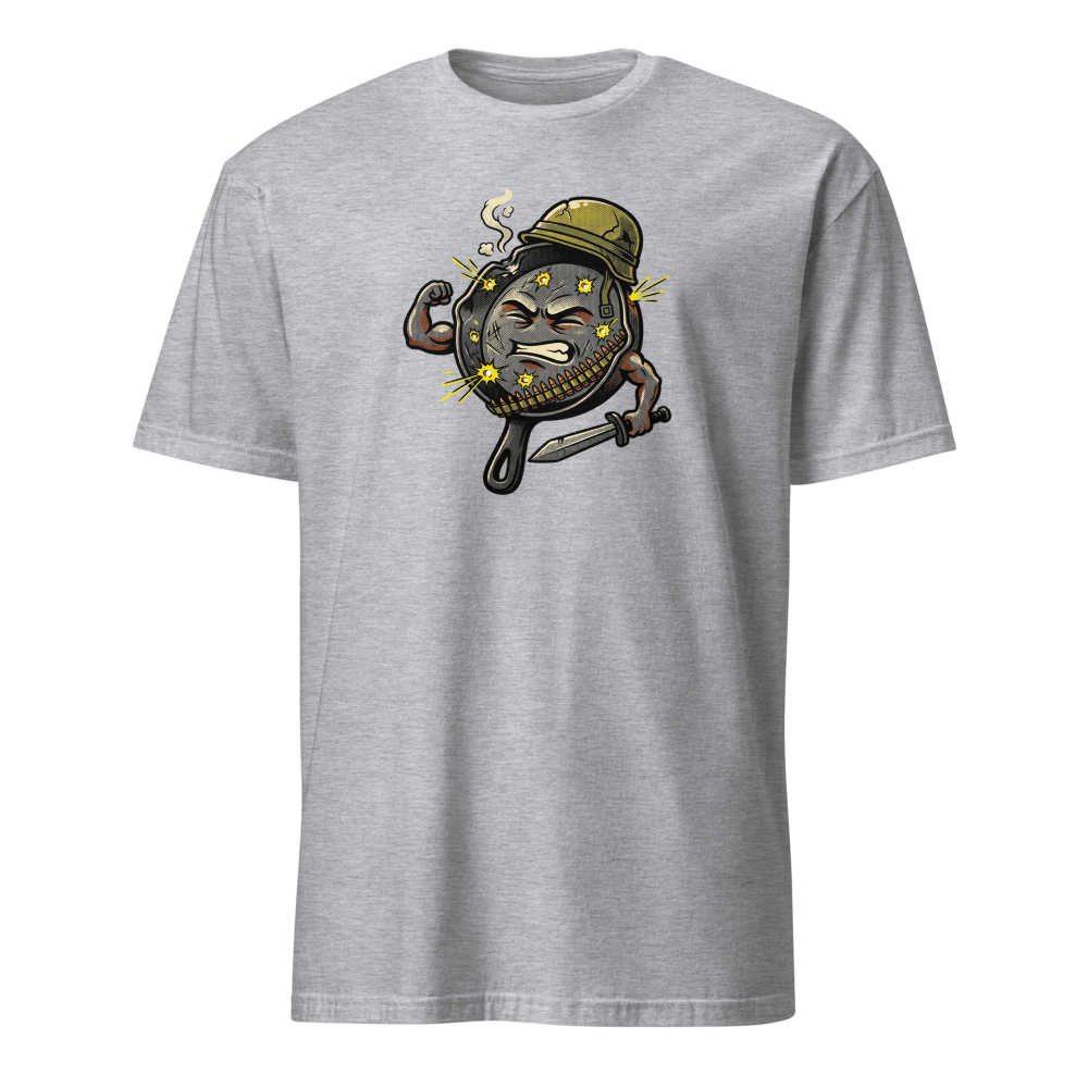 Heroic Skillet Battle Royale Halftone Pop Art Tee — sport grey front view