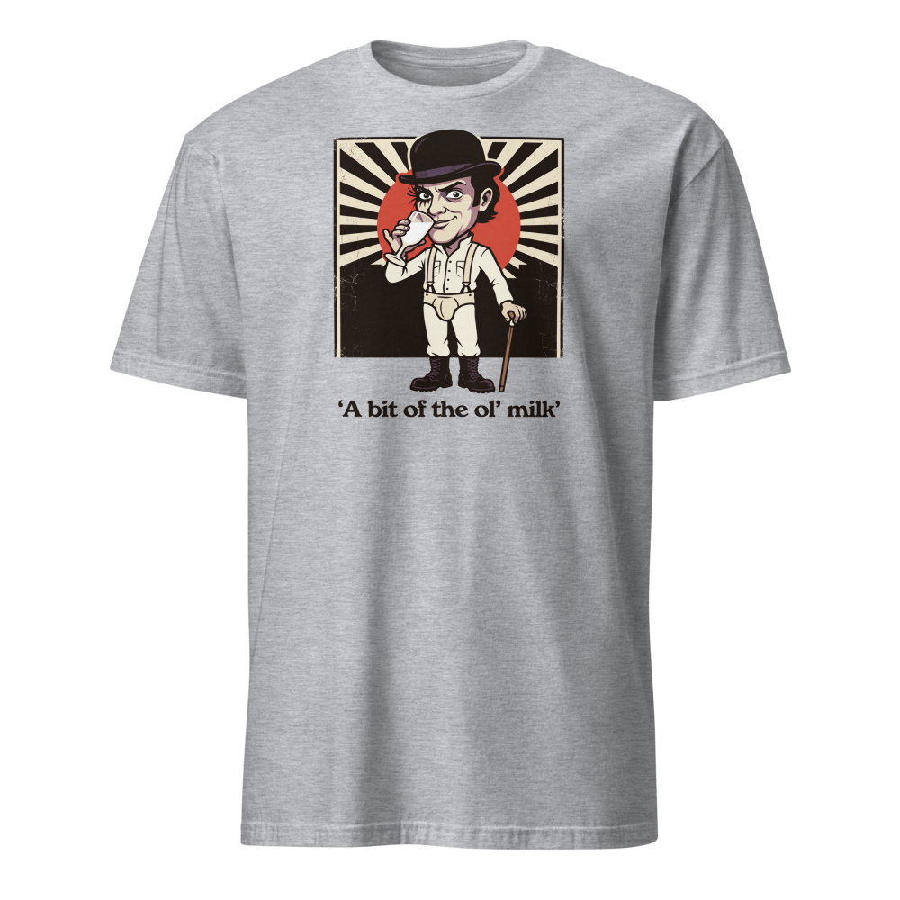 Milk Bar Droog Propaganda Screenprint Tee — sport grey front view