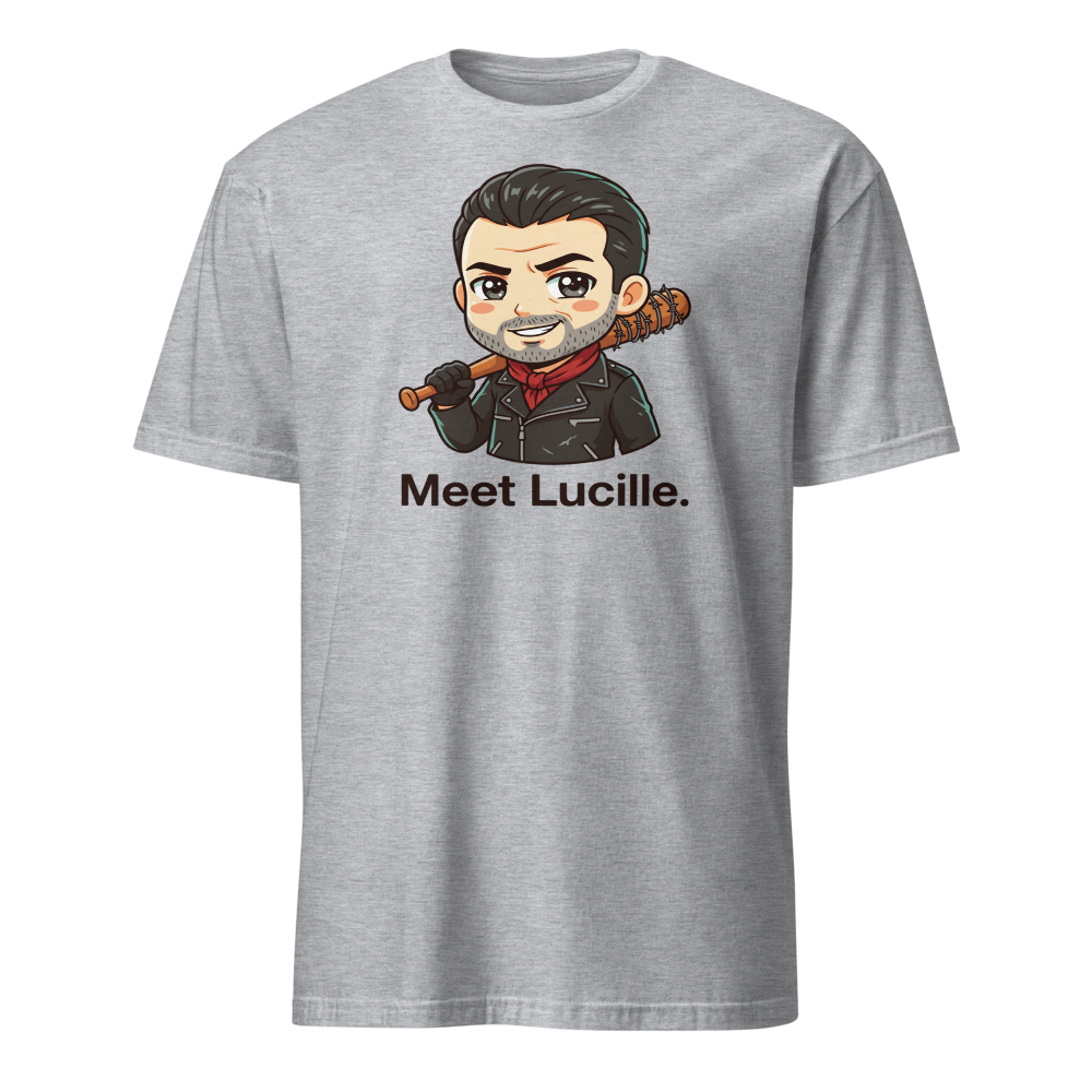 Chibi Apocalypse Villain Barbed Bat Tee — sport grey front view