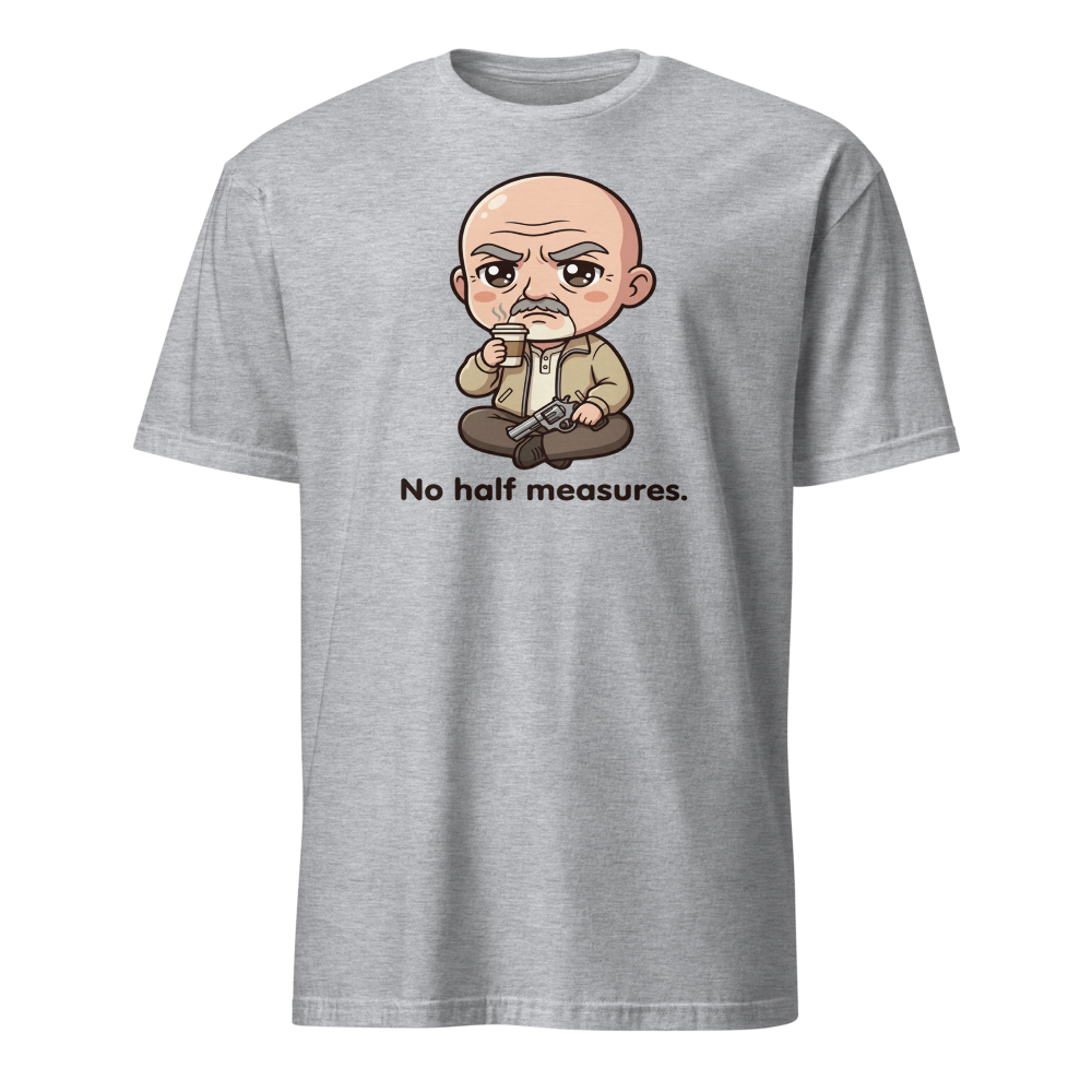 Chibi Stoic Grandpa Hitman Coffee Sipper Tee — sport grey front view