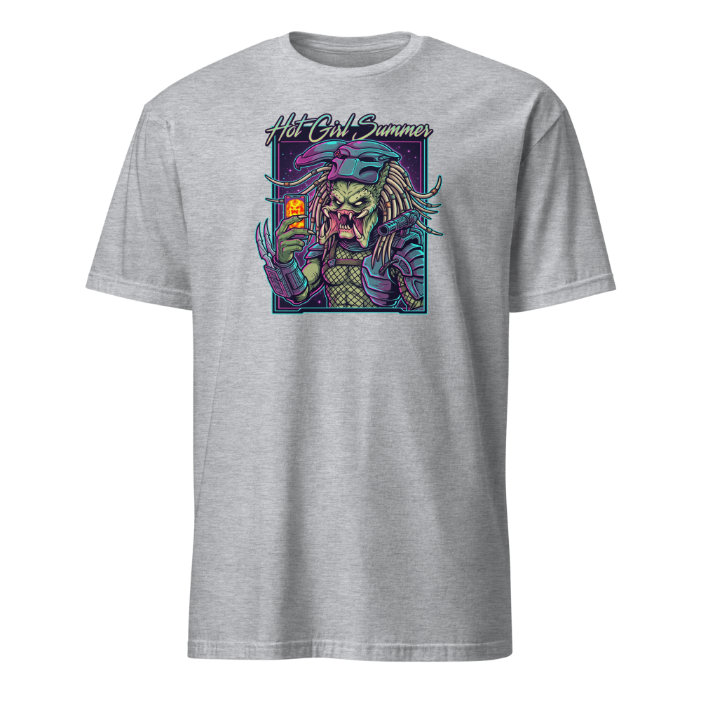 Thermal Selfie Hot Girl Summer Cyberpunk Tee — sport grey front view
