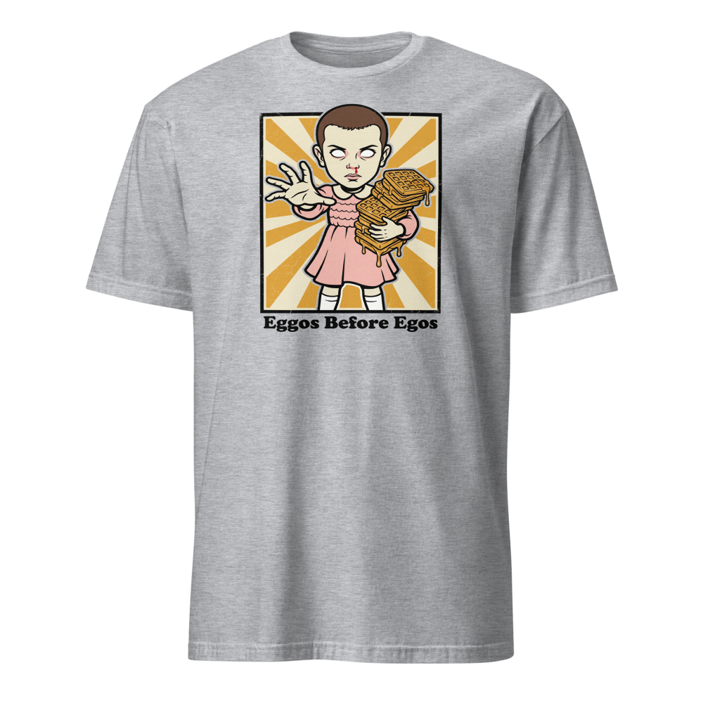 Psychic Waffle Kid Propaganda Screenprint Tee — sport grey front view