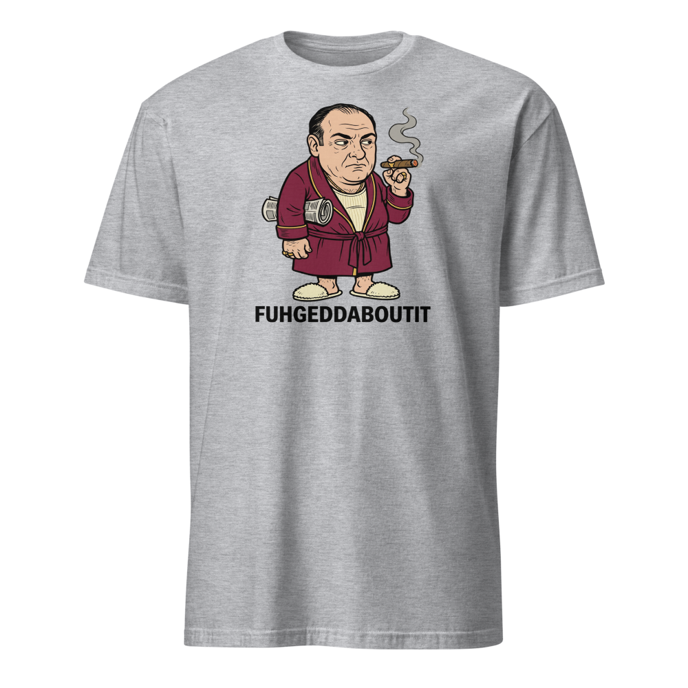Bathrobe Mob Boss Morning Newspaper Cigar Tee — sport grey front view