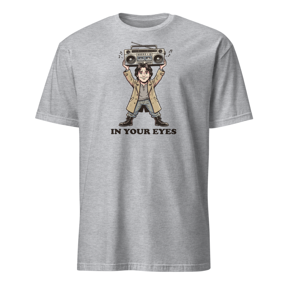 Lovestruck Boom Box Serenade Risograph Tee — sport grey front view