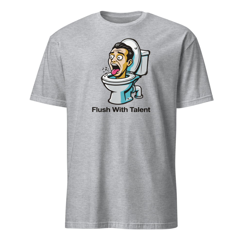 Opera Diva Toilet Stencil Meme Graphic Tee — sport grey front view