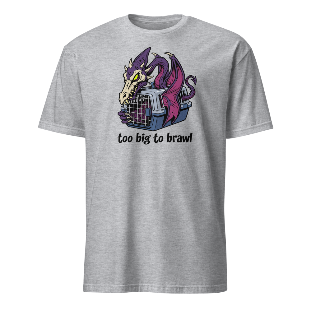 Too Big To Brawl Space Dragon Pet Carrier Tee — sport grey front view