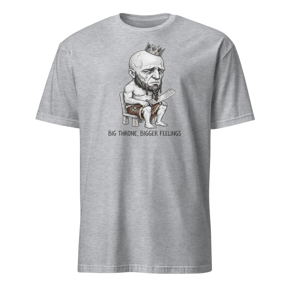 Sad Giant King Tiny Throne Sketch Tee — sport grey front view