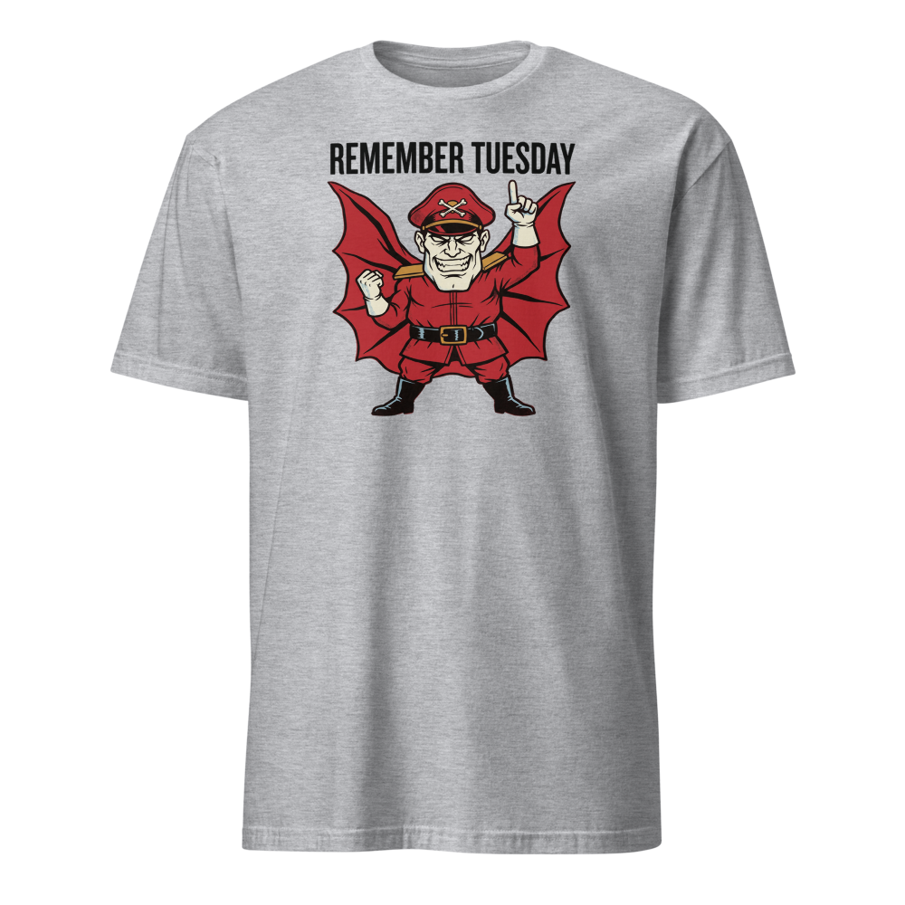 Remember Tuesday Cape Dictator Punk Boss Tee — sport grey front view