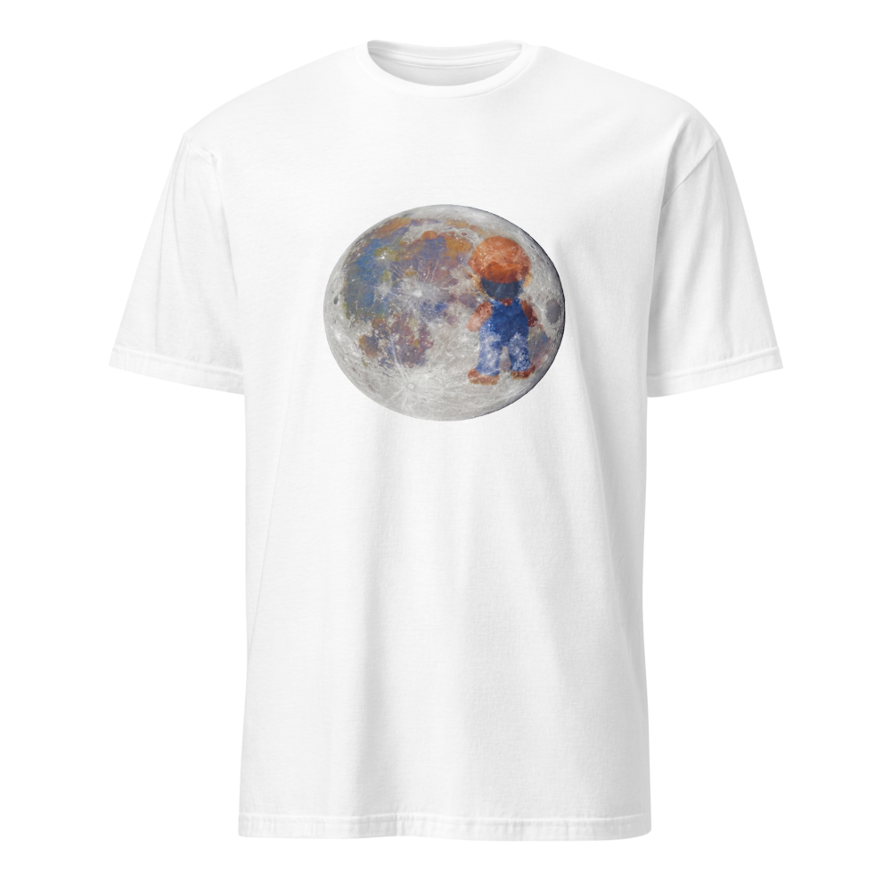 Lunar Plumber Hero Astrophotography Tee — White front view
