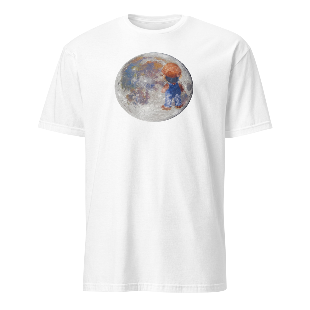 Lunar Plumber Hero Astrophotography Tee — White front view