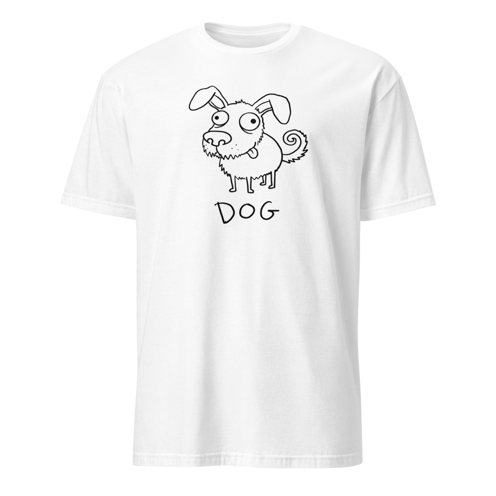 Bad Drawing Of A Dog Funny Doodle Tee — white front view