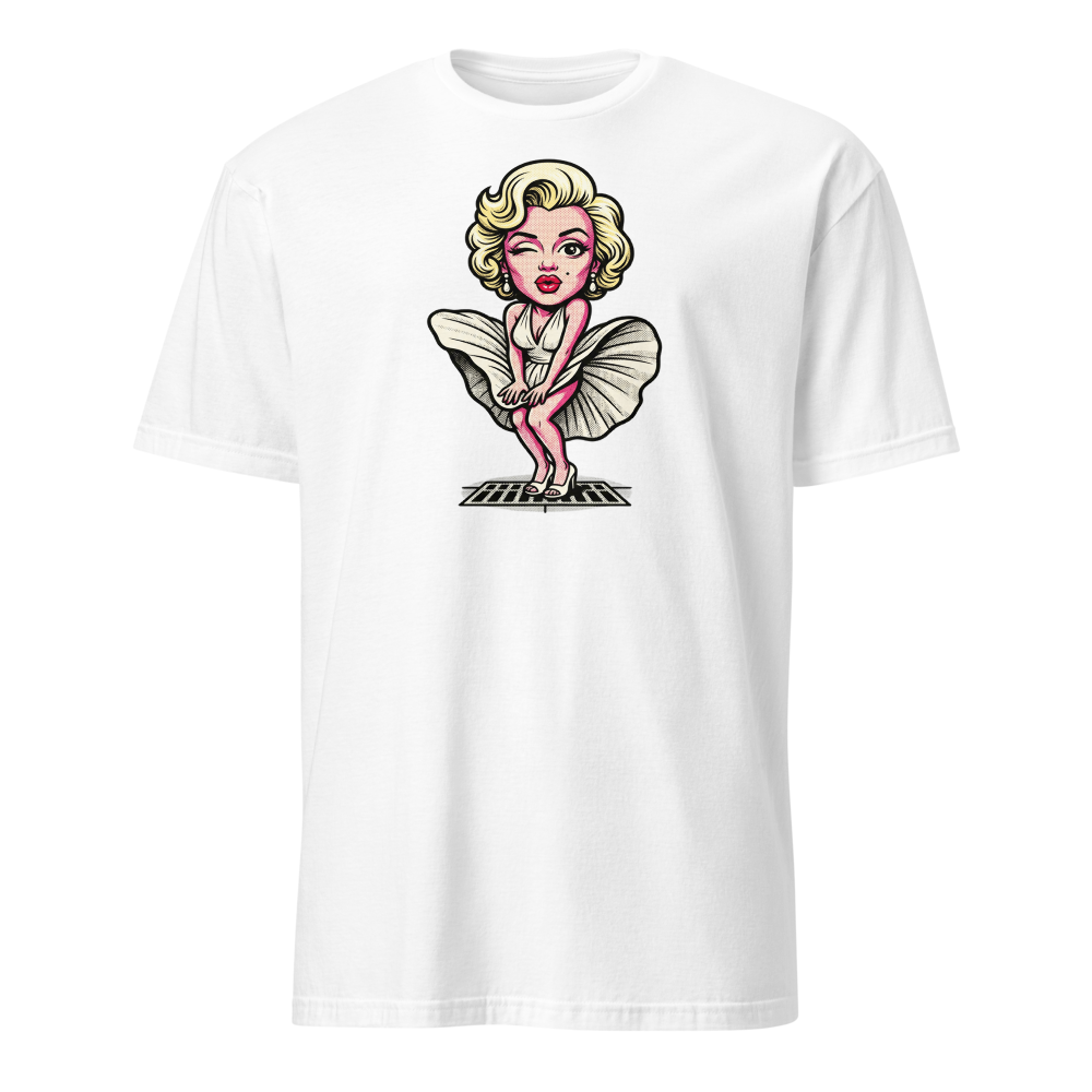 Bombshell Blonde Subway Breeze Pop Art Tee — white front view