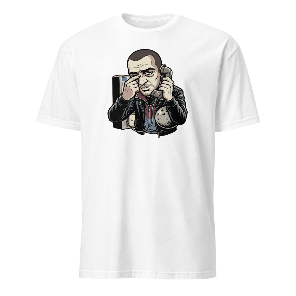 Eastern European Antihero Bowling Payphone Tee — white front view