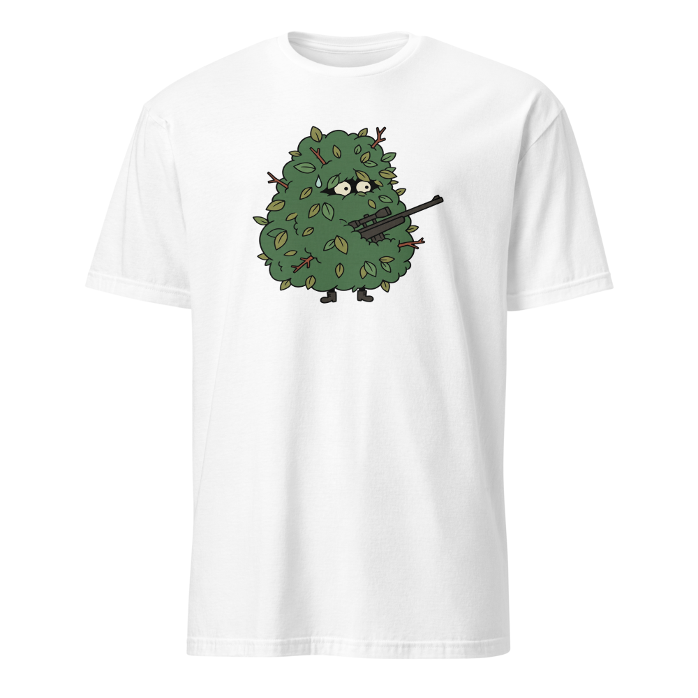 Bush Camper Sniper Battle Royale Gamer Tee — white front view