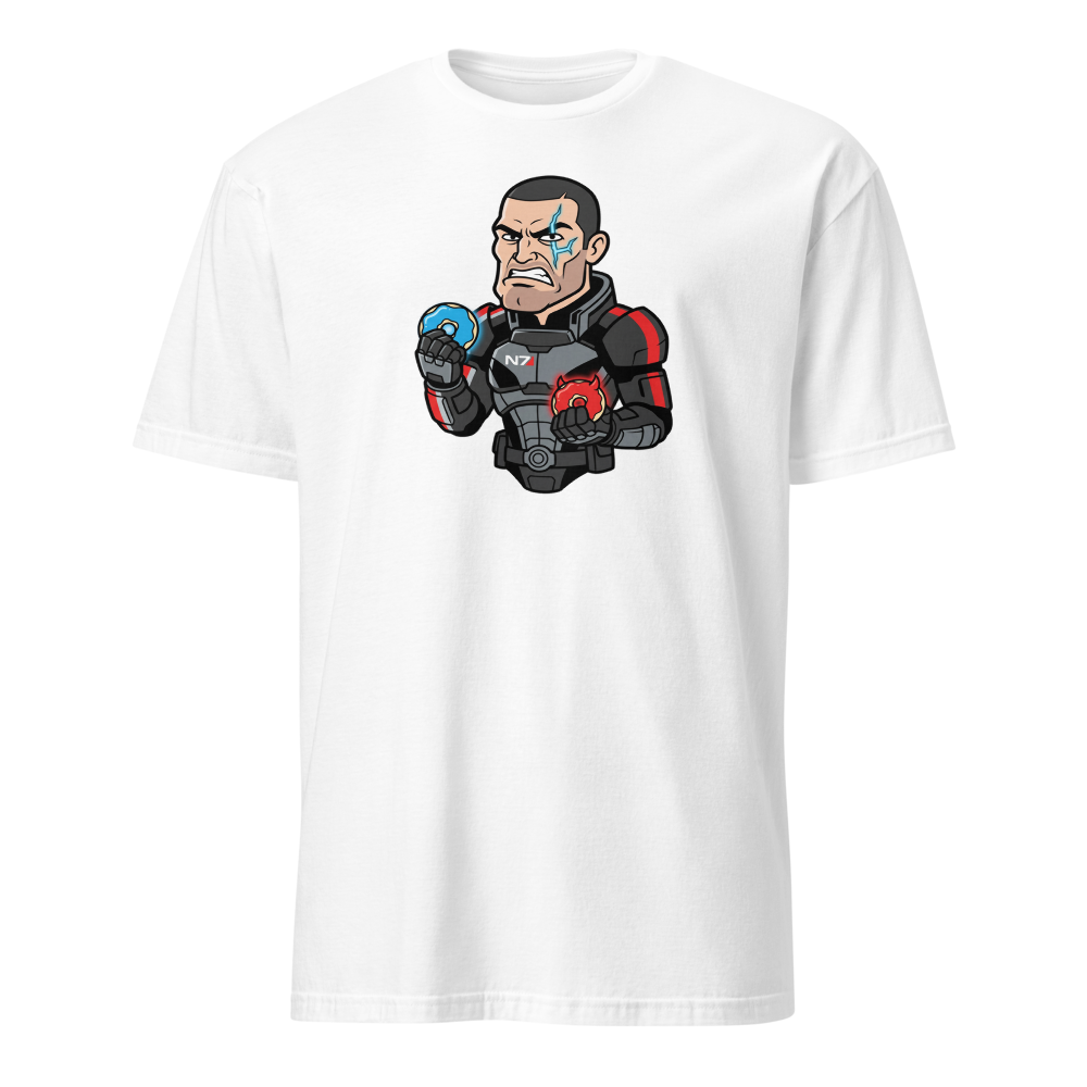 Paragon vs Renegade Donut Space Operative Tee — white front view
