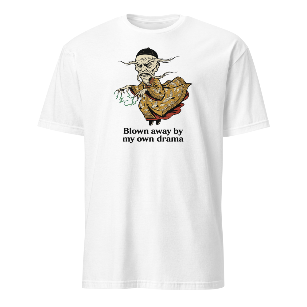 Ancient Sorcerer Vintage Travel Poster Tee — white front view