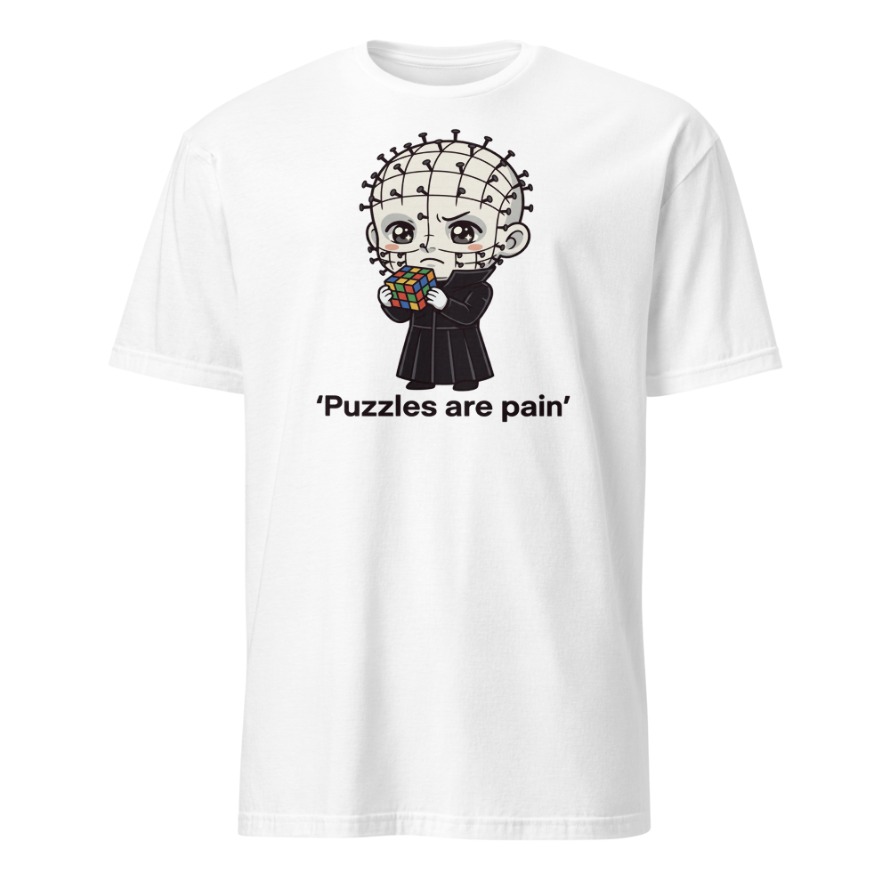 Chibi Puzzle Demon Cute Horror Parody Tee — white front view