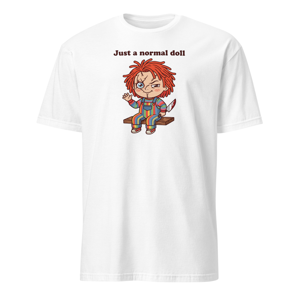 Just A Normal Doll Kawaii Killer Toy Horror Tee — white front view