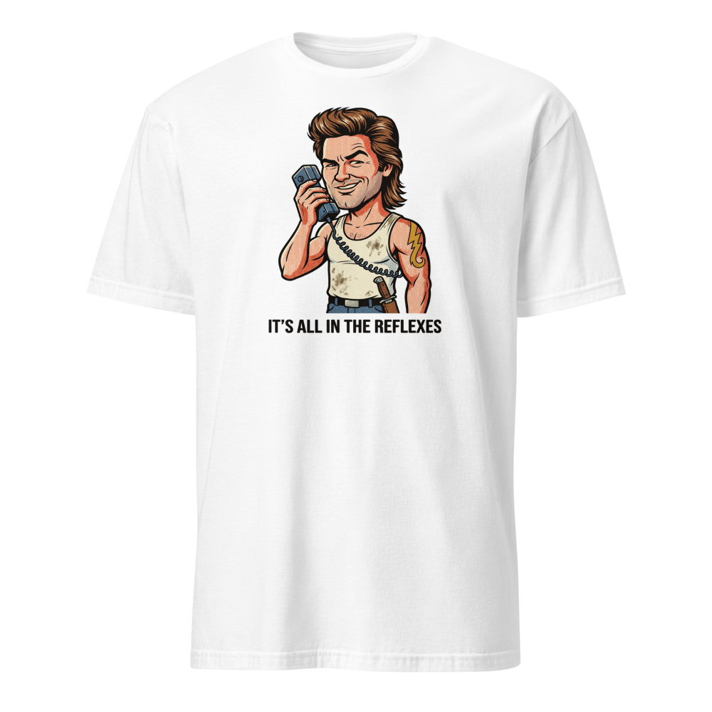 Reflexes Trucker CB Radio Halftone Pop Art Tee — white front view