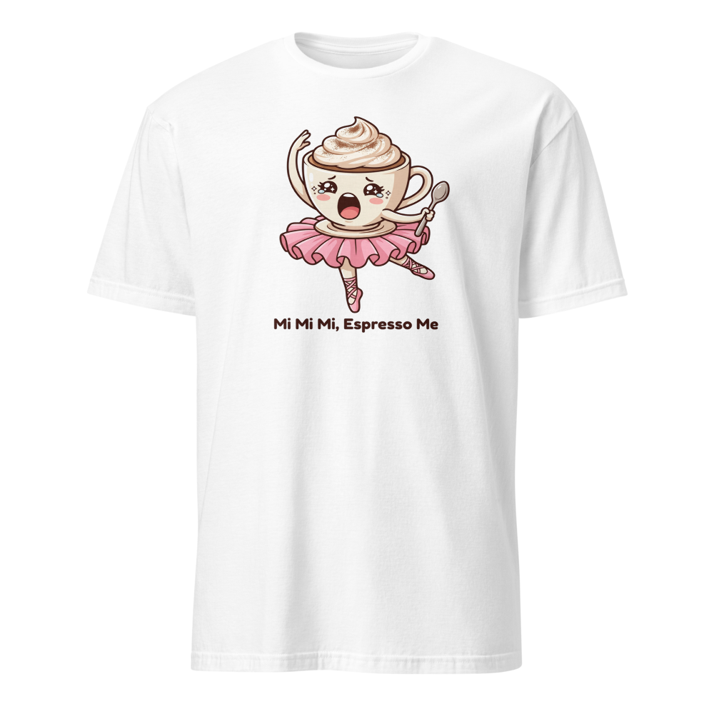 Mi Mi Mi Espresso Me Chibi Coffee Ballerina Tee — white front view