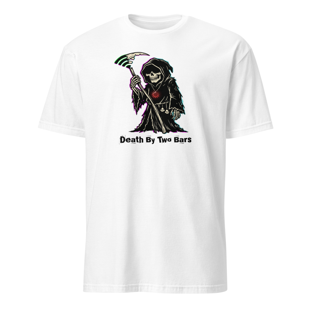 Death By Two Bars Wi-Fi Reaper Punk Gamer Tee — white front view