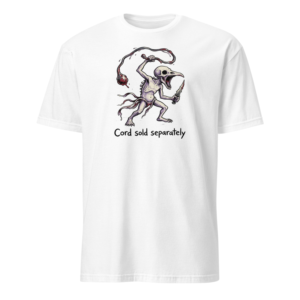 Cord Sold Separately Punk Eldritch Newborn Boss Tee — white front view
