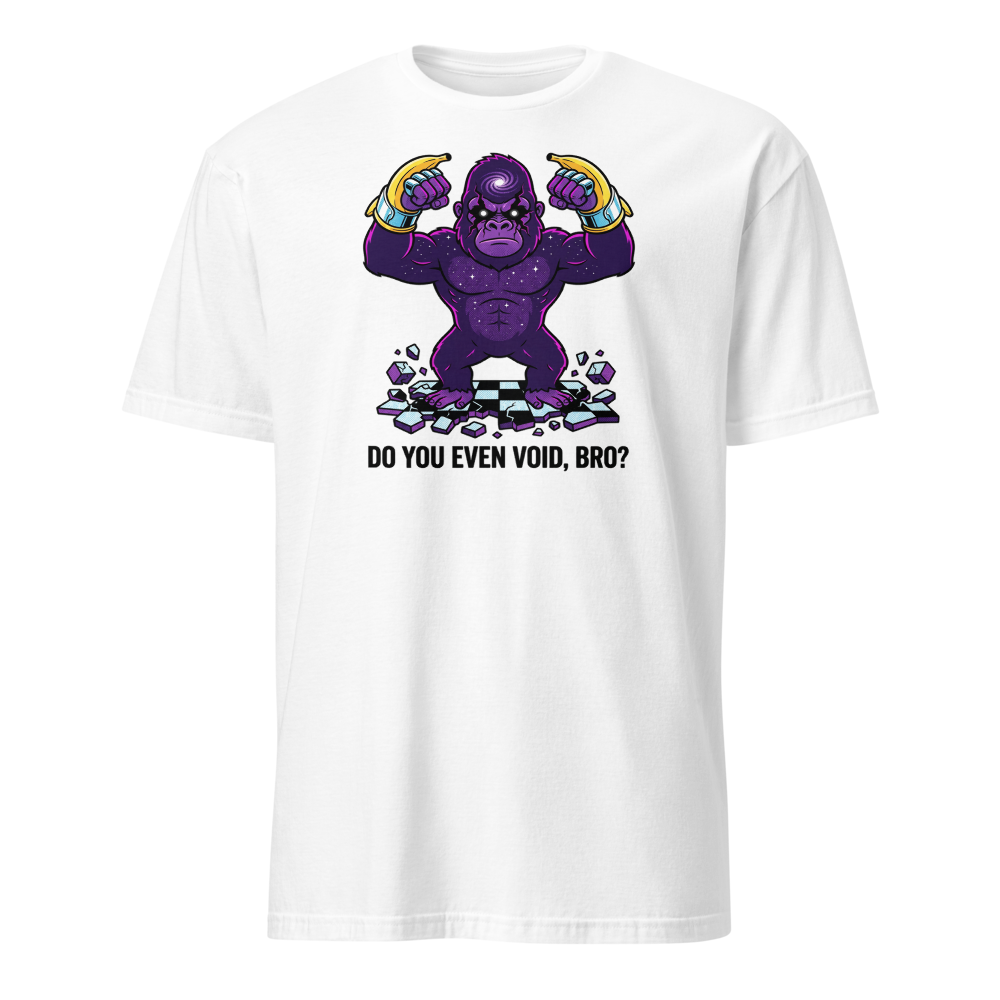Cosmic Gorilla Boss Halftone Pop Art Tee — white front view