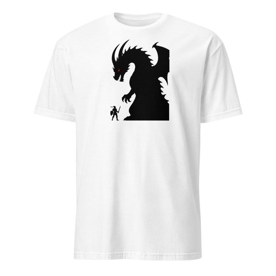 Tiny Hero Giant Boss Silhouette Minimalist Gamer T-Shirt