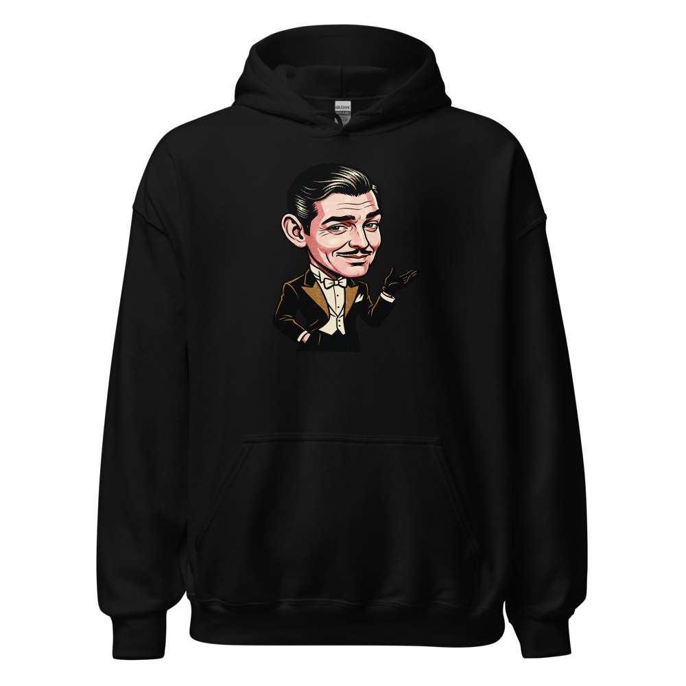 Old Hollywood Smirking Gentleman Pop Art Tee — black front view