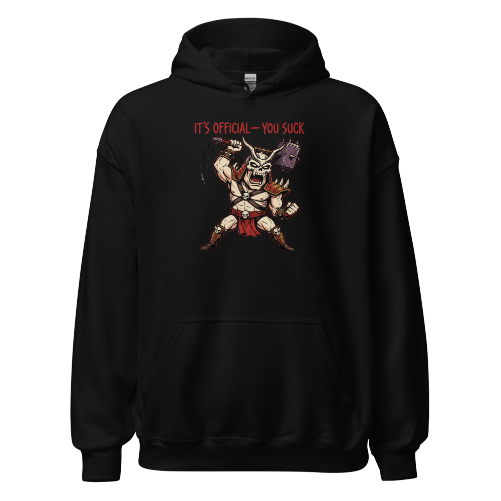 It's Official You Suck Warhammer Emperor Punk Tee — black front view