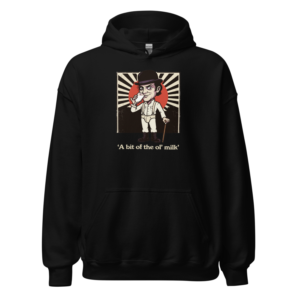 Milk Bar Droog Propaganda Screenprint Tee — black front view