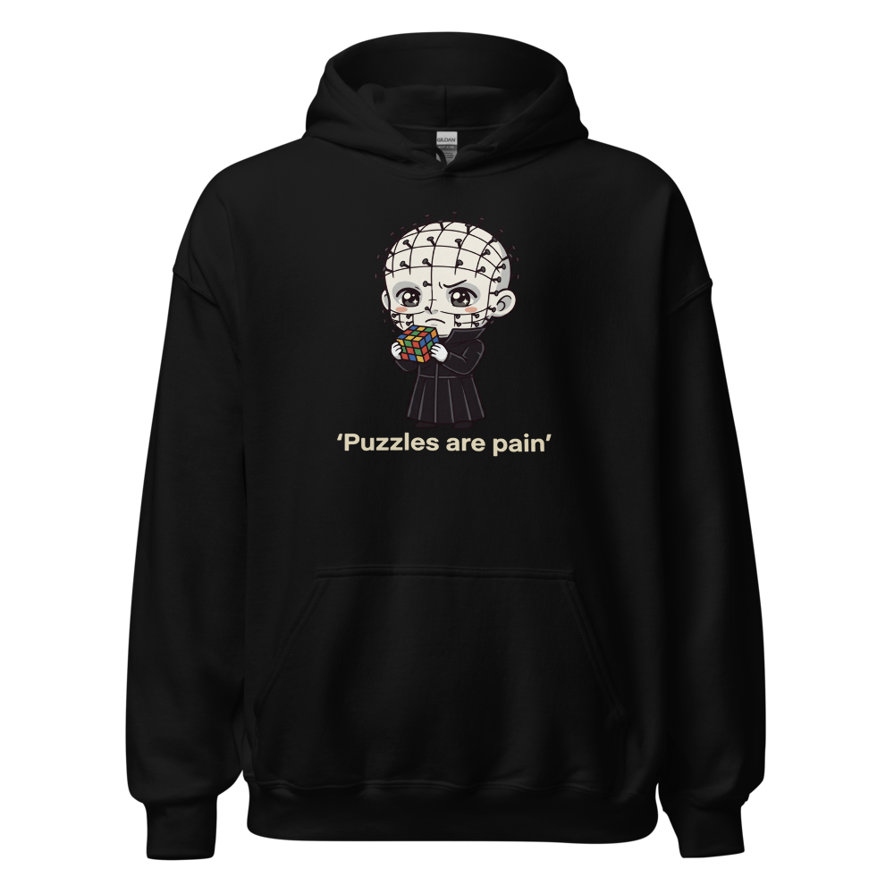Chibi Puzzle Demon Cute Horror Parody Tee — black front view