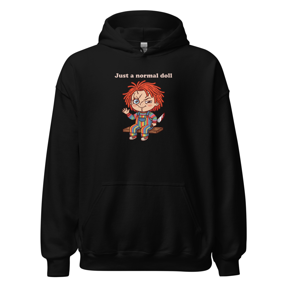Just A Normal Doll Kawaii Killer Toy Horror Tee — black front view