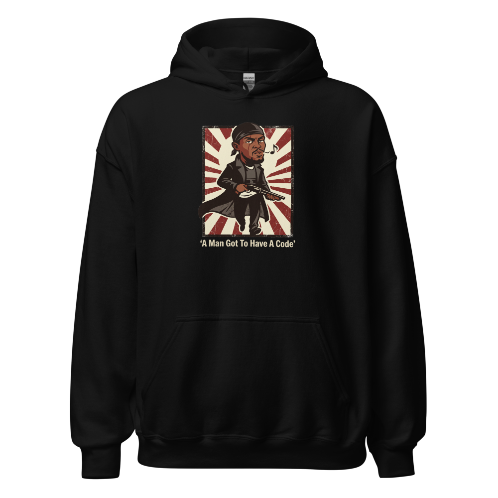 Whistling Stick-Up Man Code Propaganda Tee — black front view