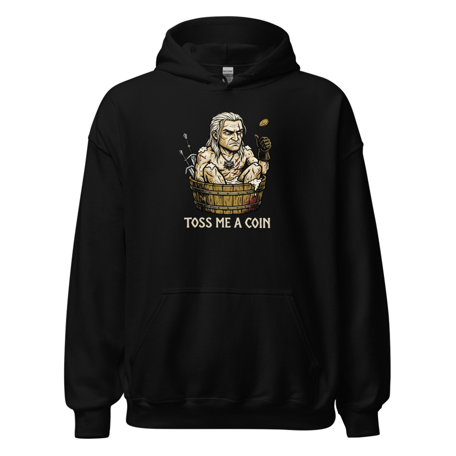 Grumpy Monster Hunter Bathtub Coin Toss Woodcut Tee