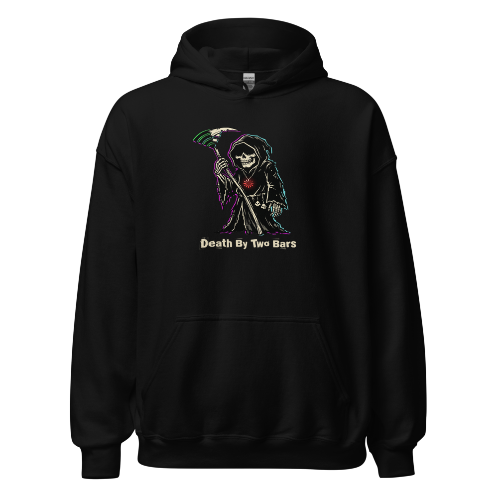 Death By Two Bars Wi-Fi Reaper Punk Gamer Tee — black front view