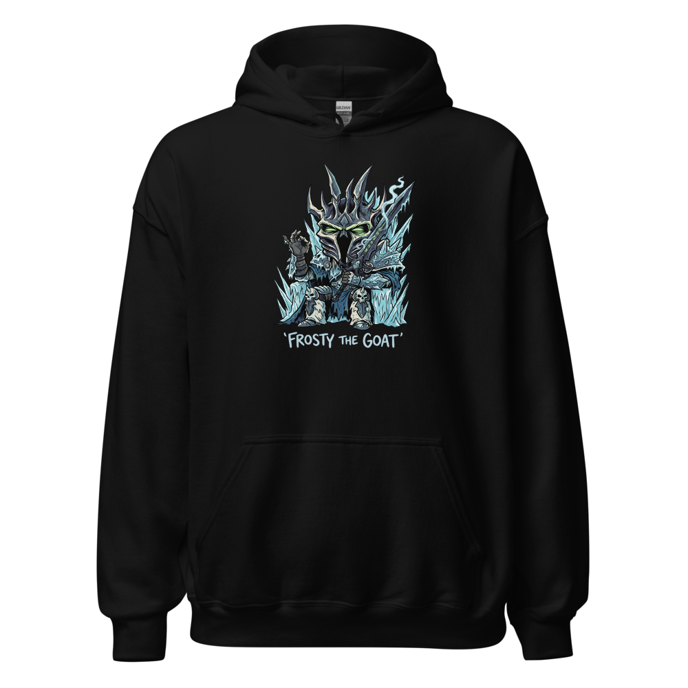 Frosty The Goat Frozen Throne Tea Time Tee — black front view